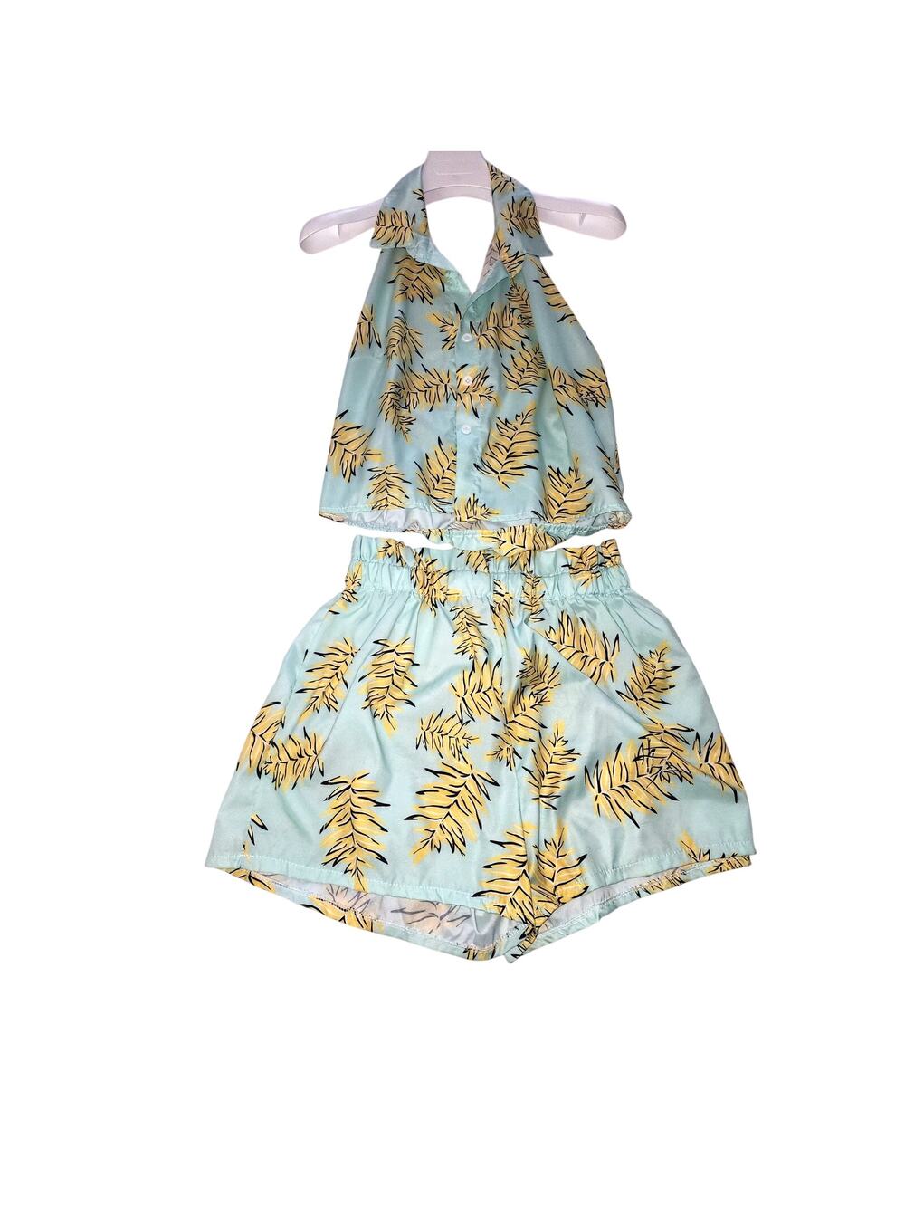 Tropical Halter Shorts Two Piece Set 2XL
